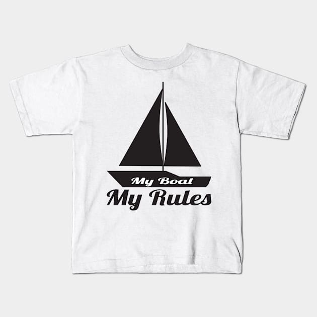Boat Sailing Sailor Gift Kids T-Shirt by Jackys Design Room